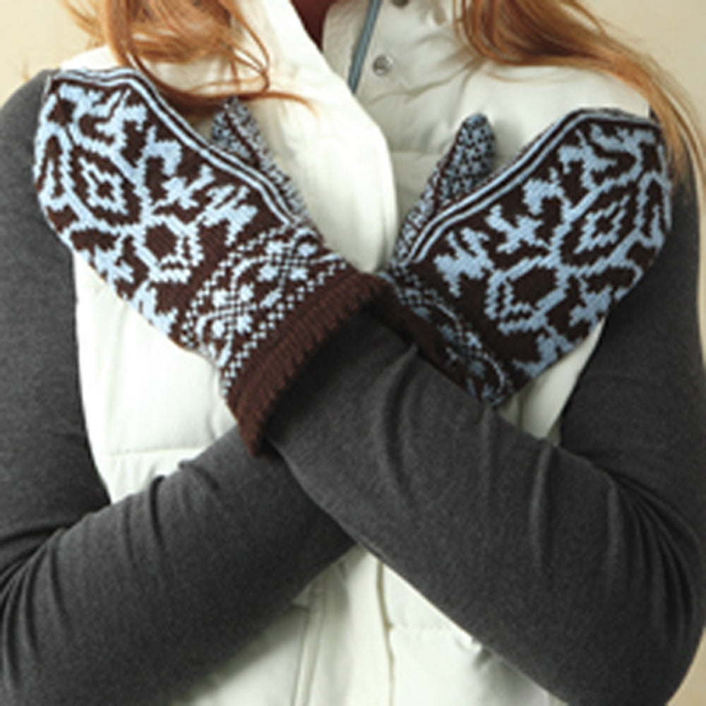 Valley Yarns Floral Brocade Mittens Knitting Pattern