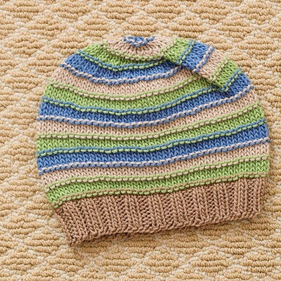 Tahki Yarns Striped Hoodie & Hat Knitting Pattern