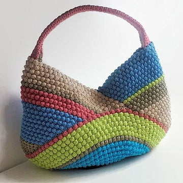 Multi-color crochet bag