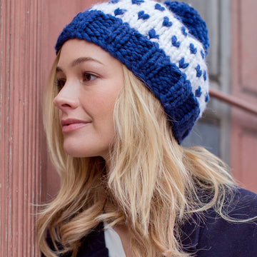 MillaMia Vera Swiss Darn Hat Knitting Pattern
