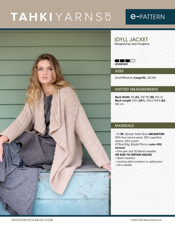 Tahki Yarns Idyll Jacket Knitting Pattern