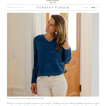 Swans Island Vanessa V-Neck Jumper Knitting Pattern