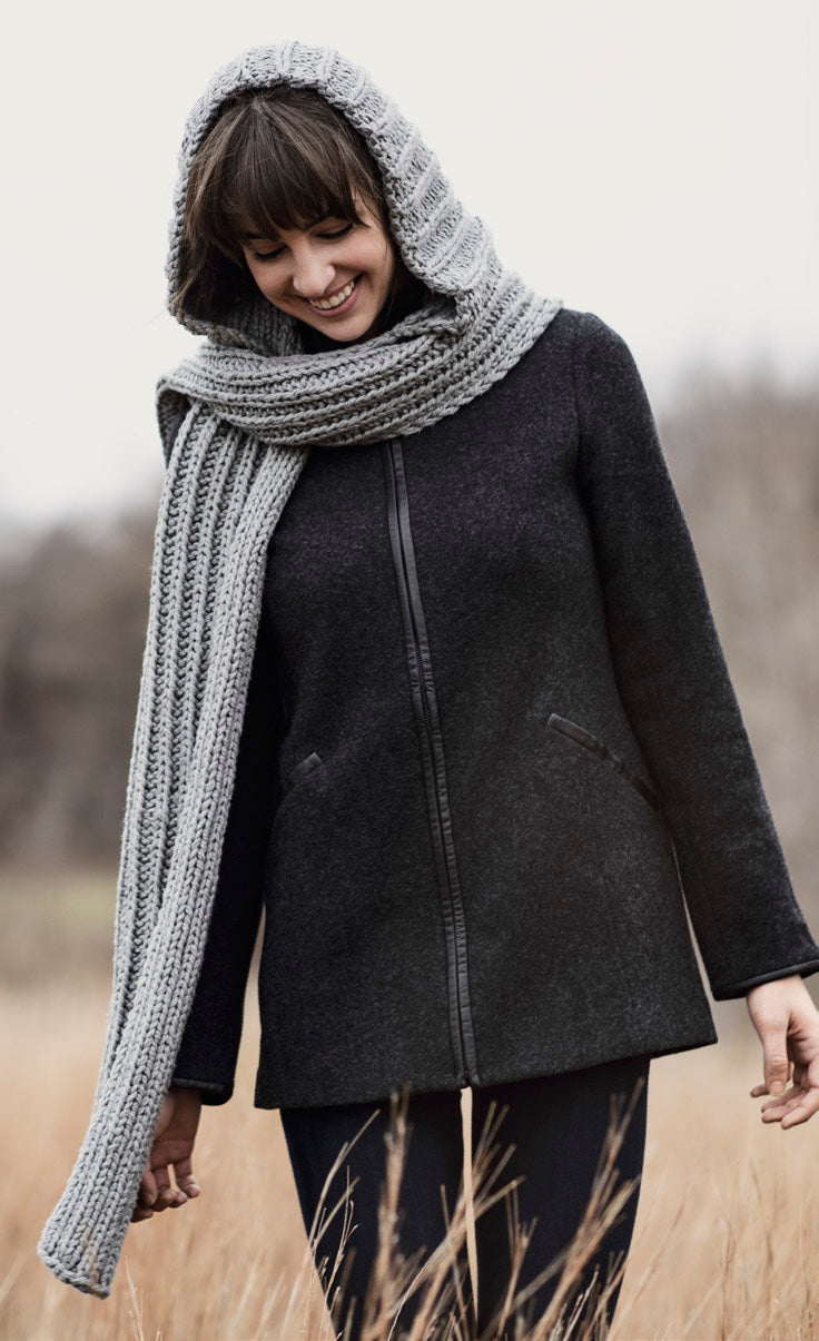 Blue Sky Fibers Breezy Point Hood Scarf Knitting Pattern