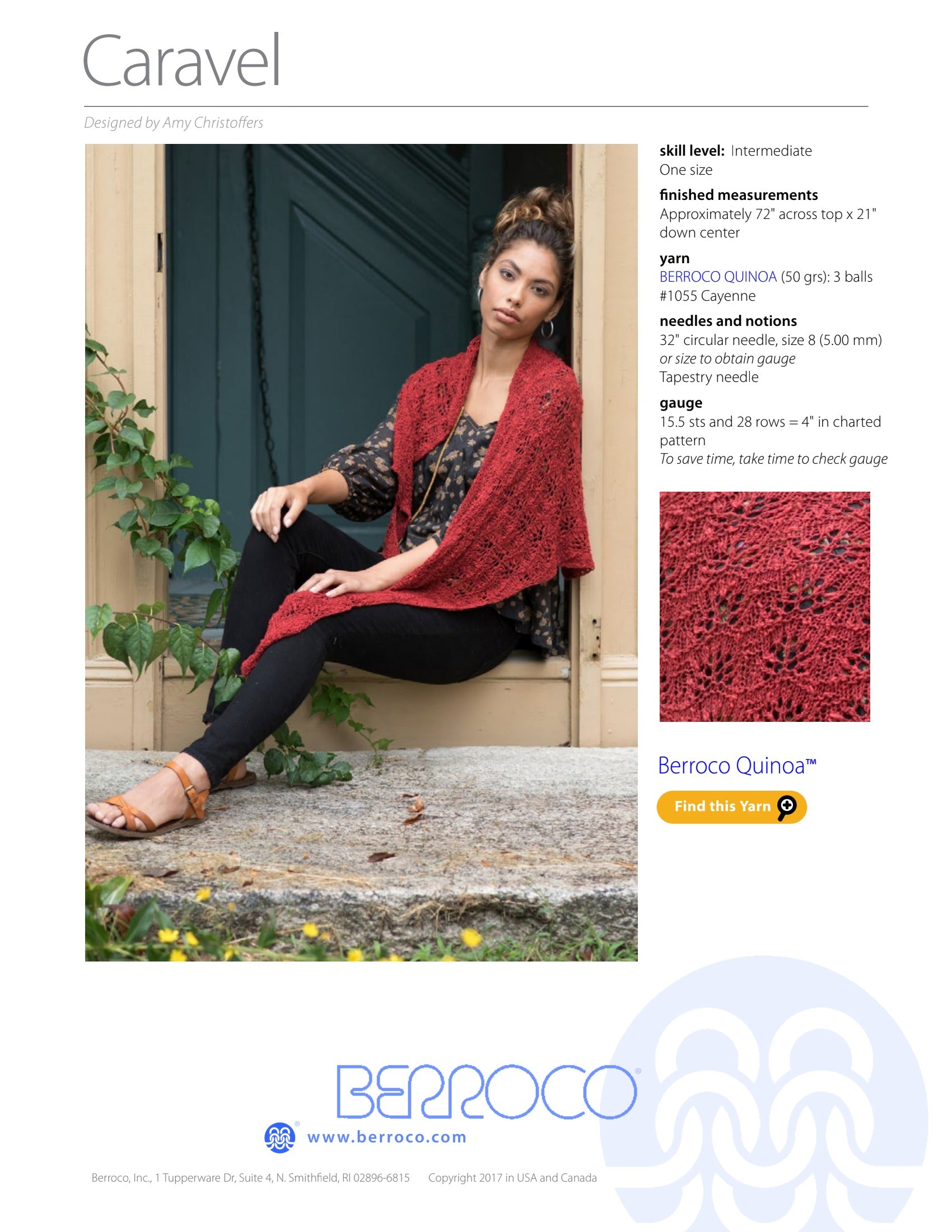 Berroco Caravel Wrap Knitting Pattern