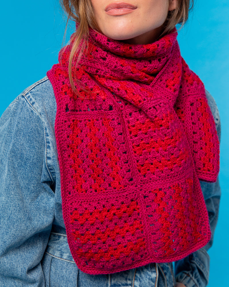 Paintbox Yarns Giddy Granny Stitch Scarf Crochet Pattern