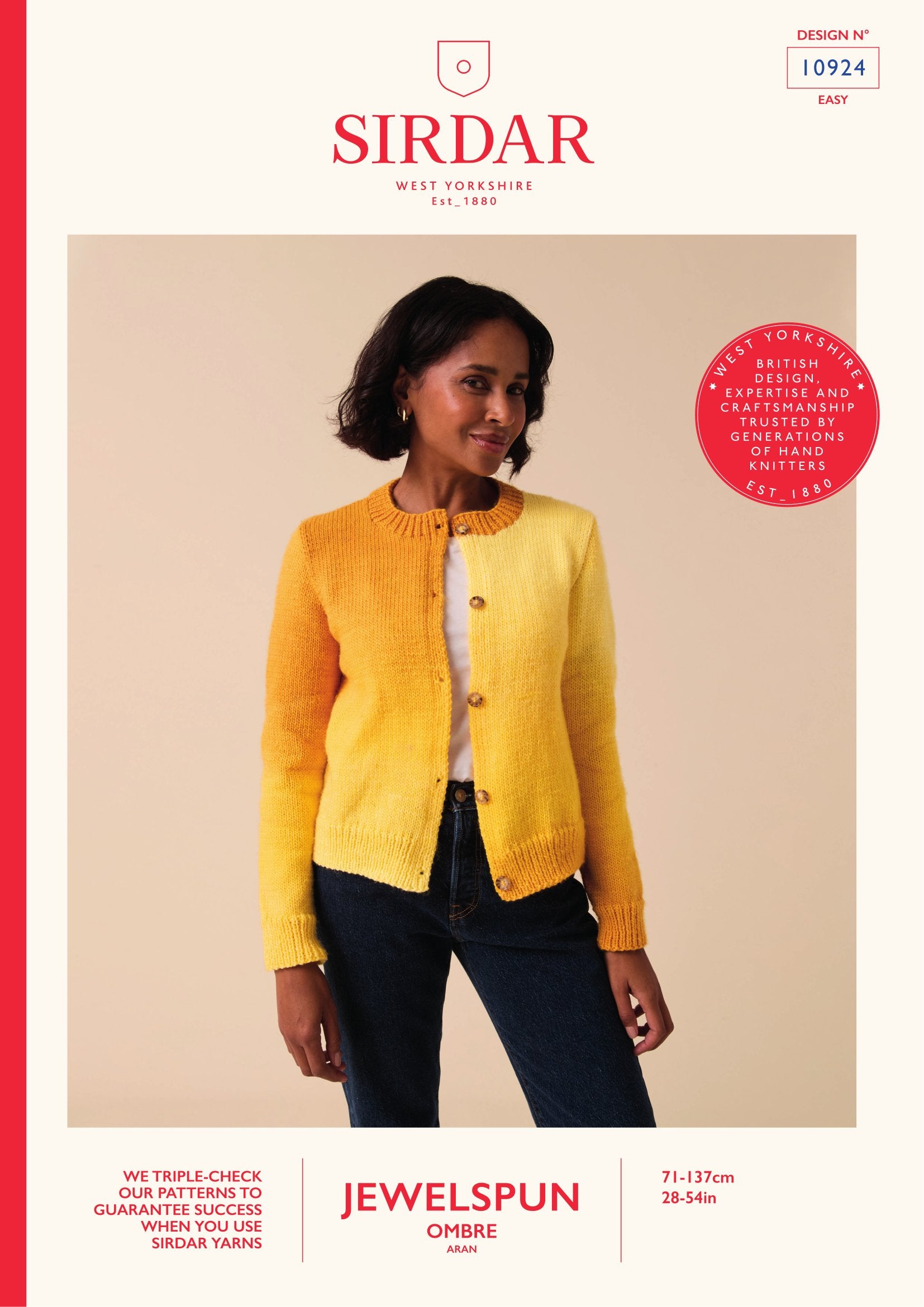 Off-Set Ombre Cardigan Knitting Pattern