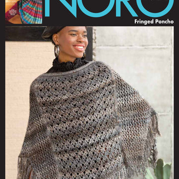 Noro Fringed Poncho Cape Knitting Pattern