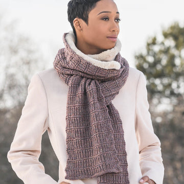 Blue Sky Fibers Ramsey Ribbed Scarf Knitting Pattern