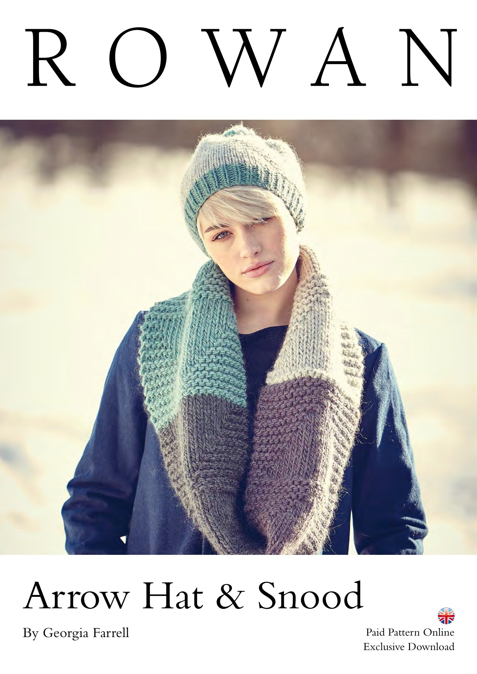 Rowan Arrow Hat and Snood Cowl Knitting Pattern