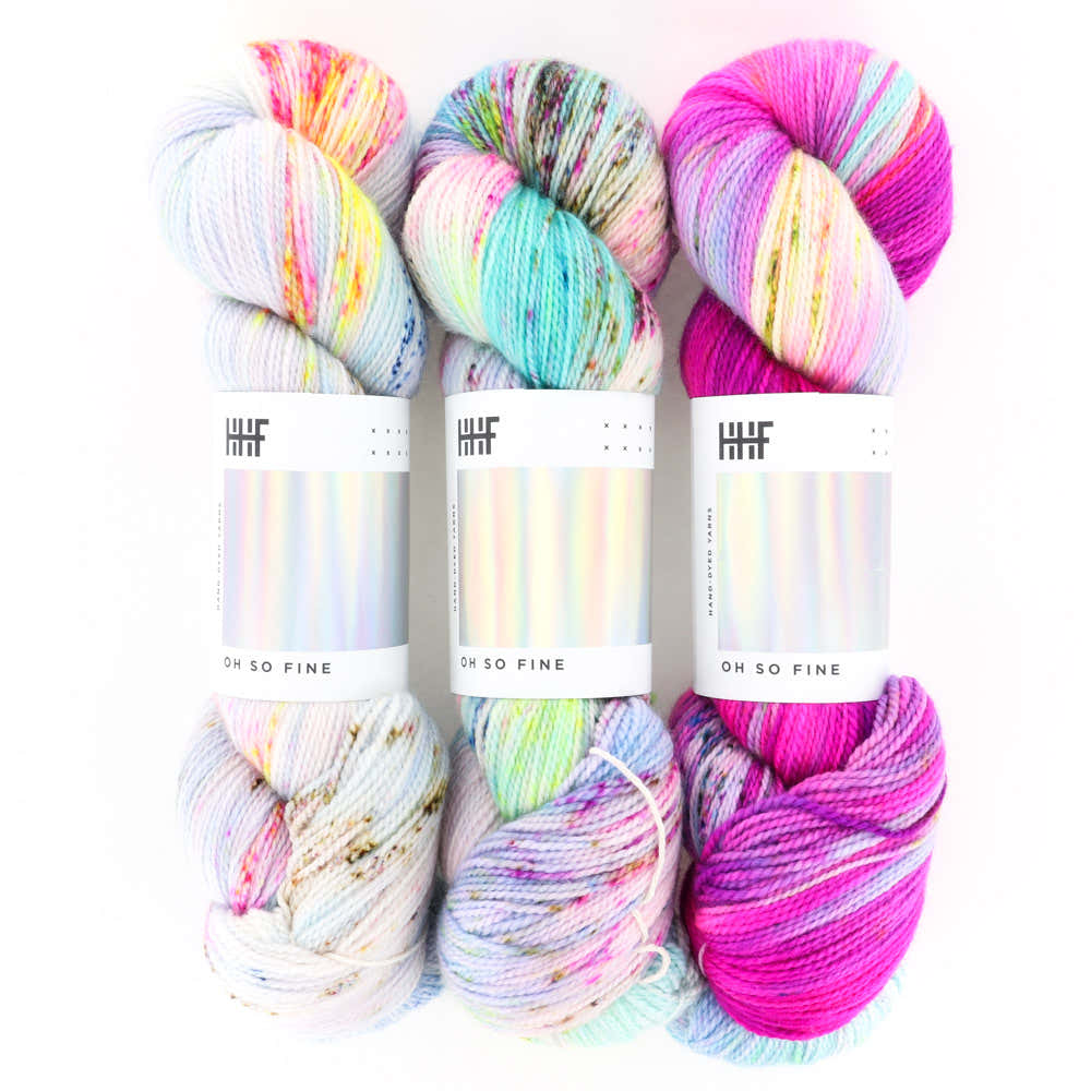 Hedgehog Fibers Oh So Fine 3 Skein Set Yarn - Merino Wool 4 Ply