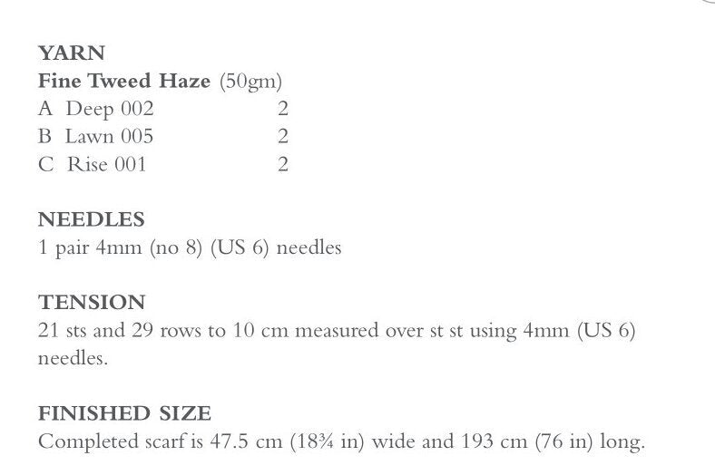 Bombazine Scarf Knitting Pattern