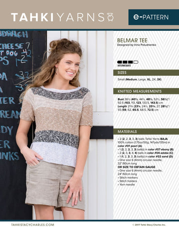 Tahki Yarns Belmar Tee Knitting Pattern