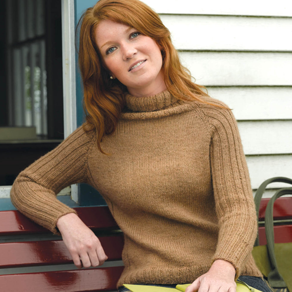 Valley Yarns Calvin Ribbed Turtleneck Knitting Pattern