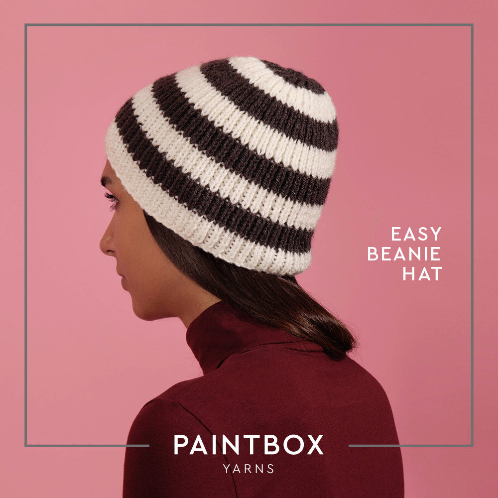 Paintbox Yarns Easy Beanie Hat Knitting Pattern