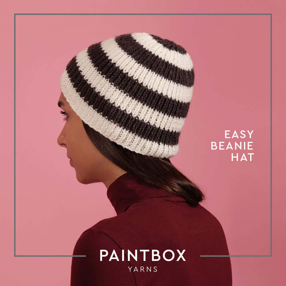 Paintbox Yarns Easy Beanie Hat Knitting Pattern