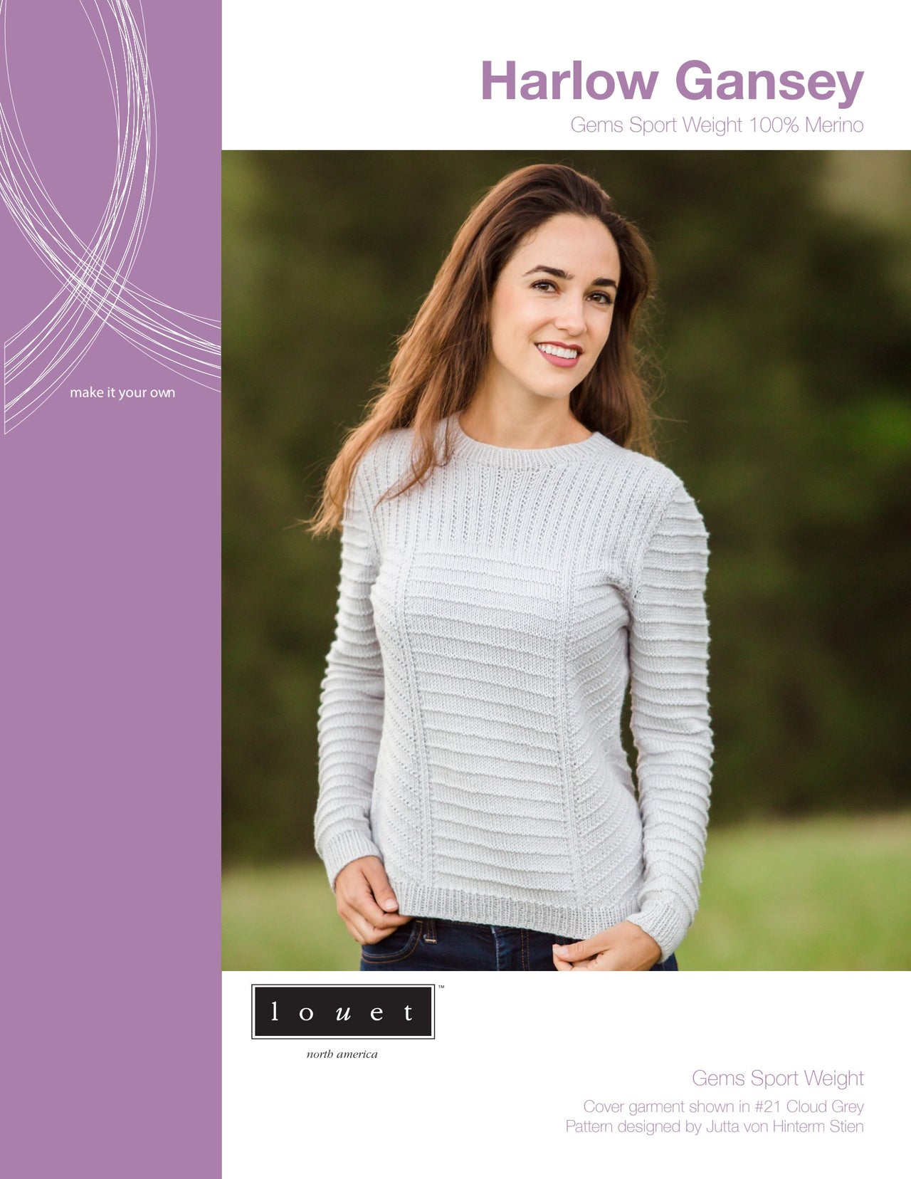 Louet Harlow Gansey Jumper Knitting Pattern