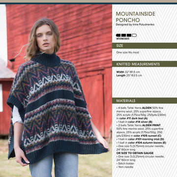 Tahki Yarns Mountainside Poncho Knitting Pattern