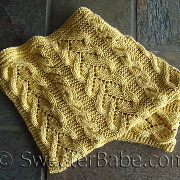 #96 Fancy Cables and Lace Baby Blanket