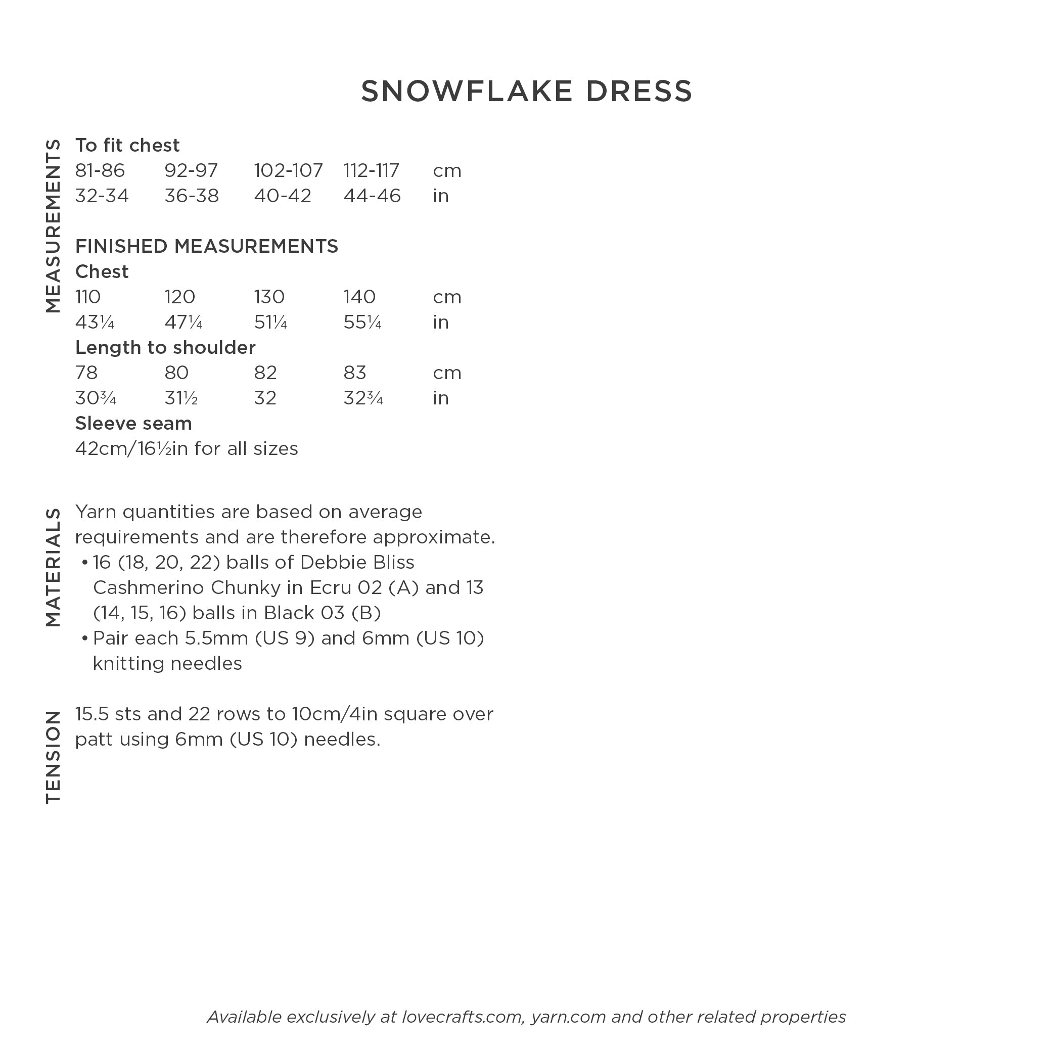 Debbie Bliss Snowflake Dress Knitting Pattern