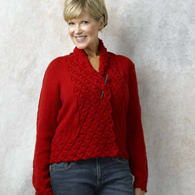 Valley Yarns Hearts of Oak Cardigan Knitting Pattern