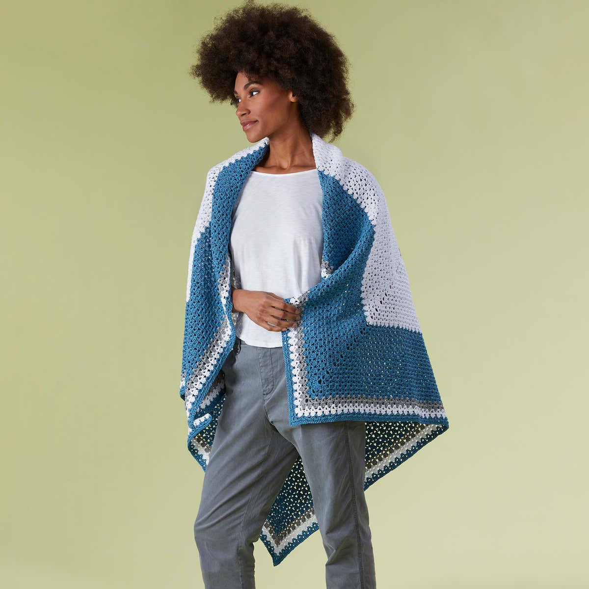 Tahki Yarns Havens Crochet Blanket Wrap Pattern Pattern