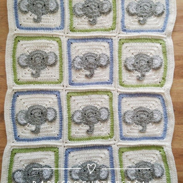Elephant tile blanket