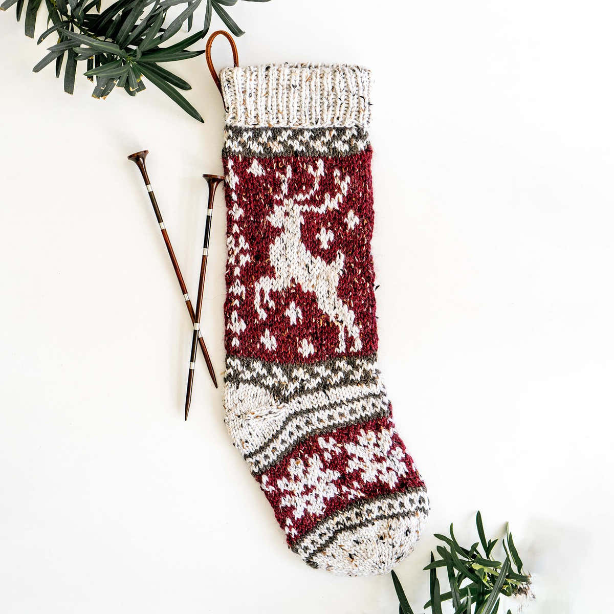 Prancing Deer Knit Stocking