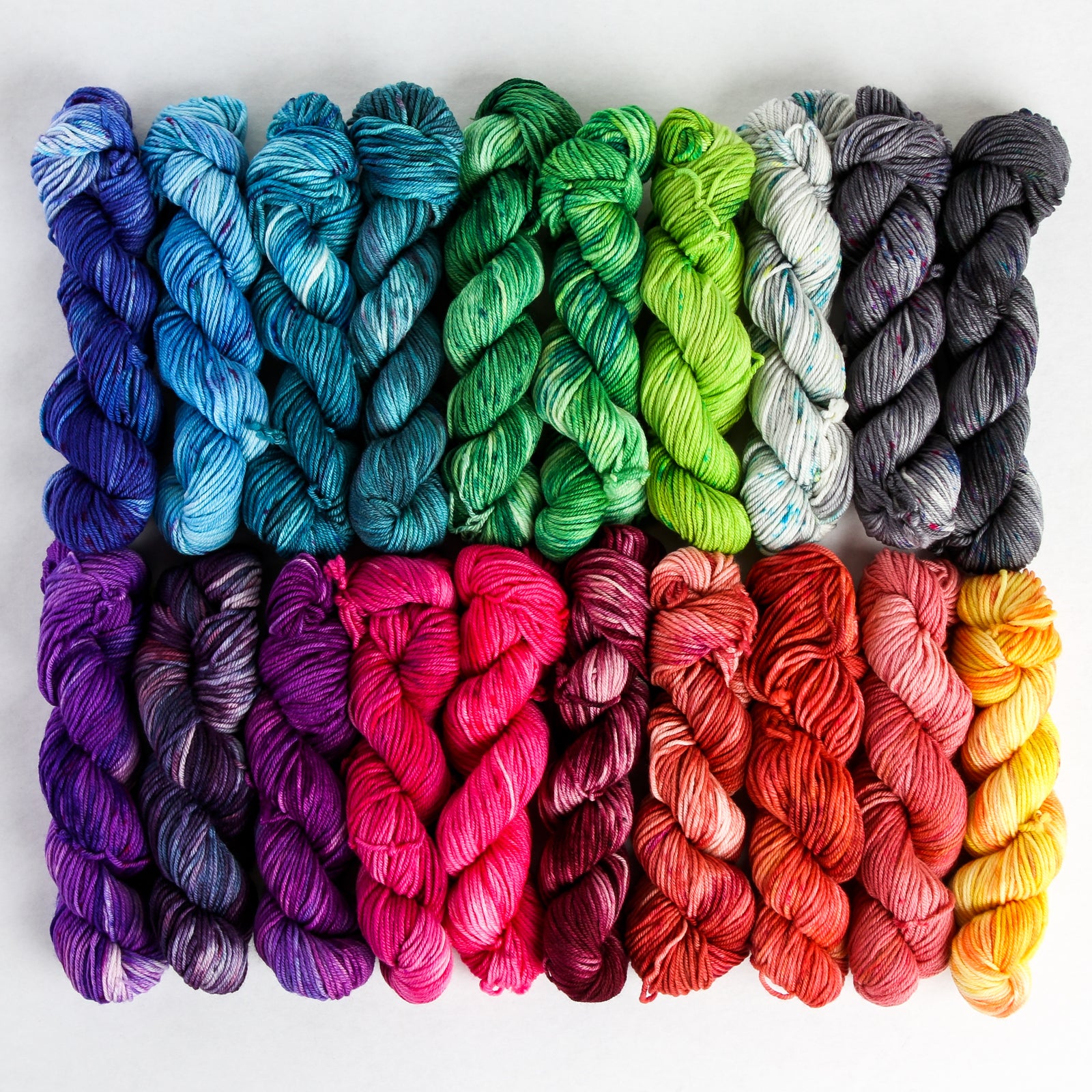 Wonderland Yarns So Fond of Rainbows in Mad Hatter Yarn - Merino Wool Sport