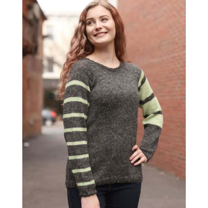 Plymouth Yarn Stripe Outside the Box Pullover Knitting