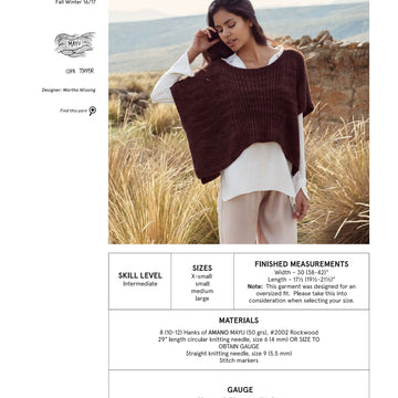 AMANO Copa Topper Cape Knitting Pattern