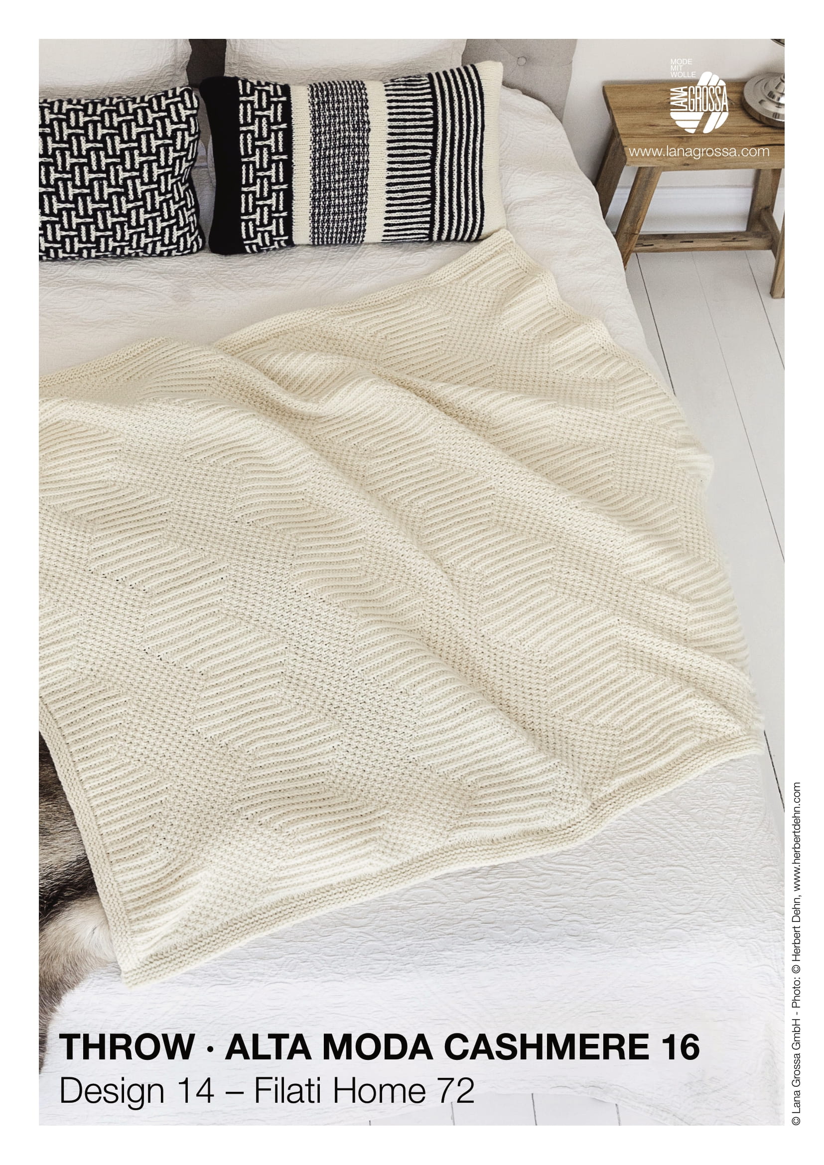 Lana Grossa Throw Blanket Knitting Pattern