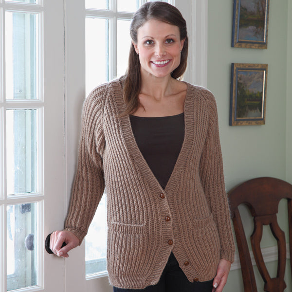 Valley Yarns Fisherman's Rib Cardigan Knitting Pattern