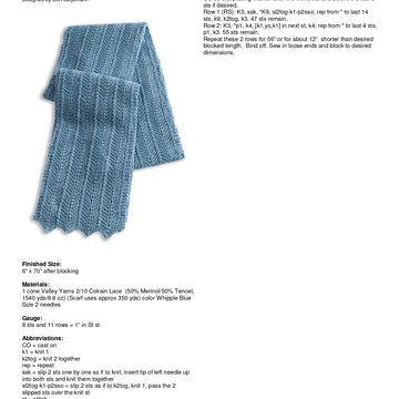 Valley Yarns 293 Herringbone Scarf (Free)