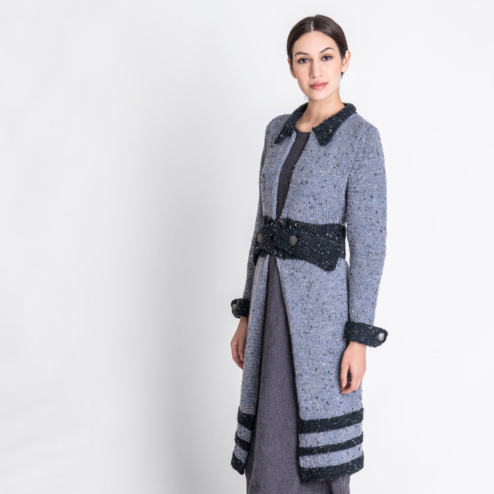 Blue Sky Fibers Aberdeen Coat Cardigan Knitting Pattern