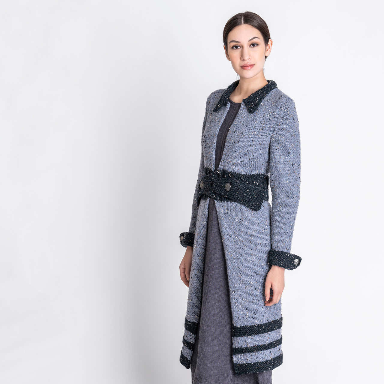 Blue Sky Fibers Aberdeen Coat Cardigan Knitting Pattern