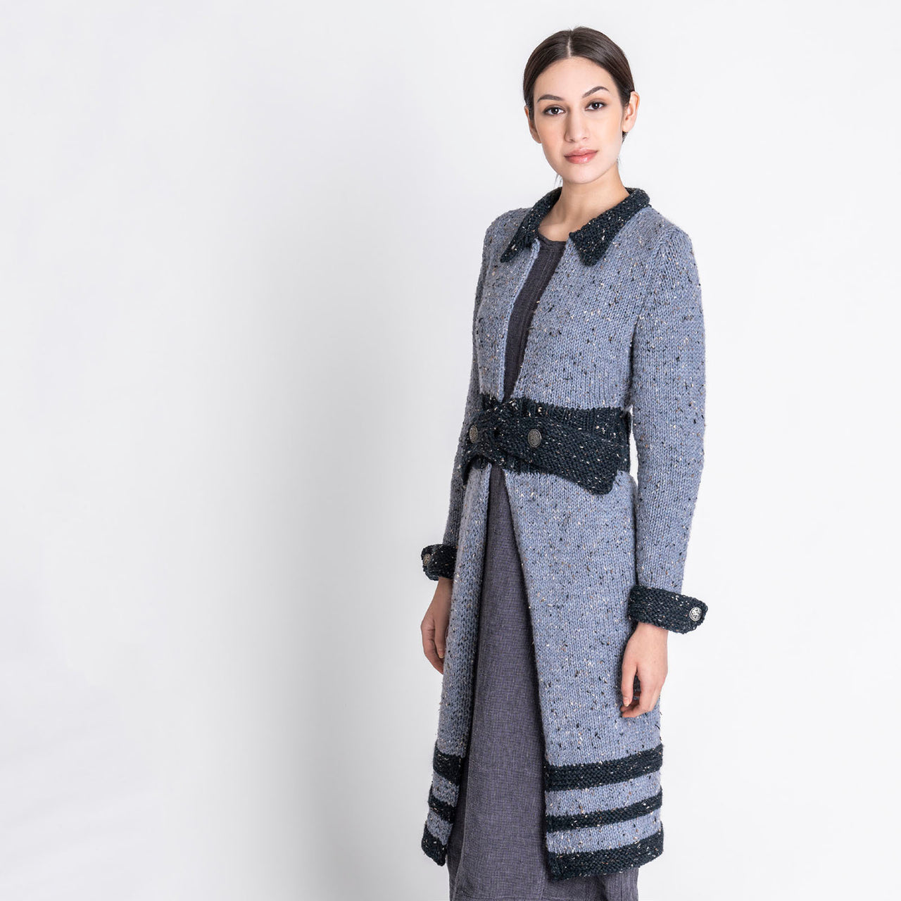 Blue Sky Fibers Aberdeen Coat Cardigan Knitting Pattern