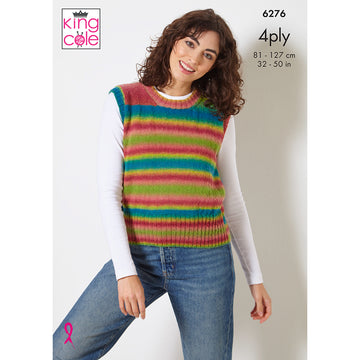 Sweater and Slipover in King Cole Rebel 4Ply - 6276 - Leaflet