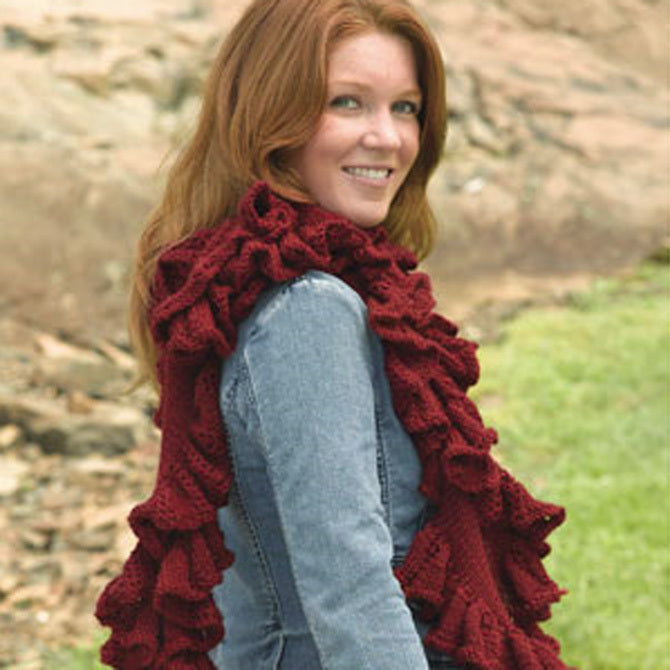 Valley Yarns Ruffled Scarf Knitting Pattern
