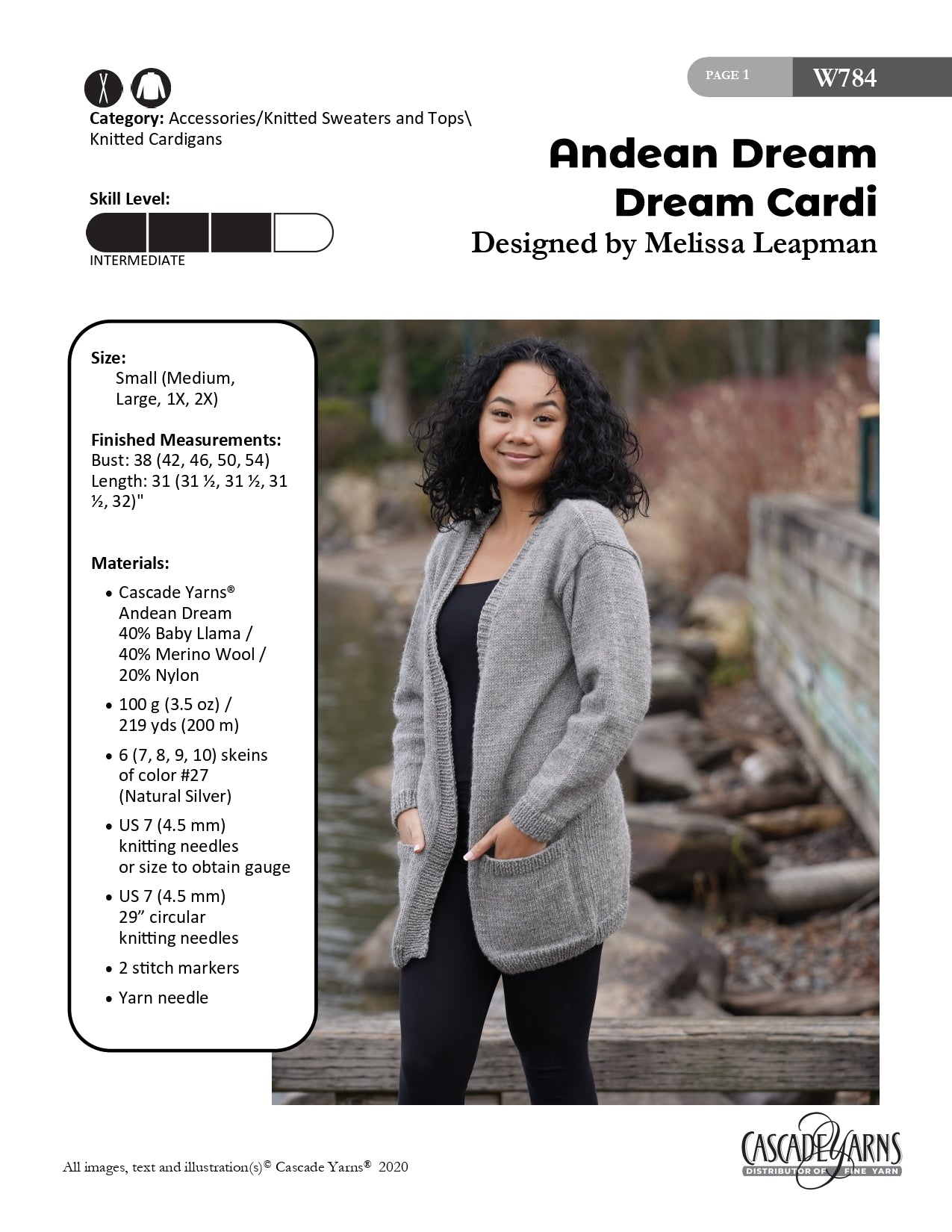Cascade Yarns W Dream Cardi Cardigan Knitting Pattern