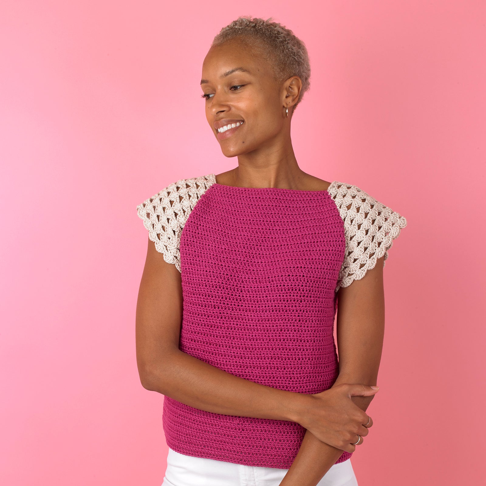 Paintbox Yarns Charming Cap Sleeve Top Crochet Pattern