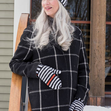 Ups and Downs Stripe Hat & Mittens Knitting Pattern