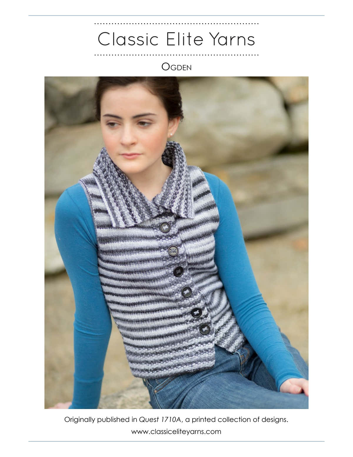 Classic Elite Yarns Ogden Vest Knitting Pattern