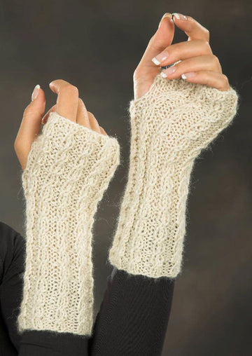 Fingerless Gloves in Plymouth Baby Llama Glow DFM - F276 - PDF
