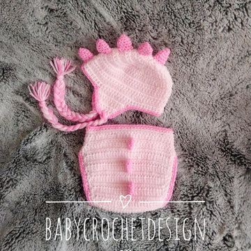 Dinosaur diaper / nappy cover and hat set