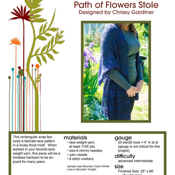 Gardiner Yarn Works Path of Flowers Stole Knitting Pattern