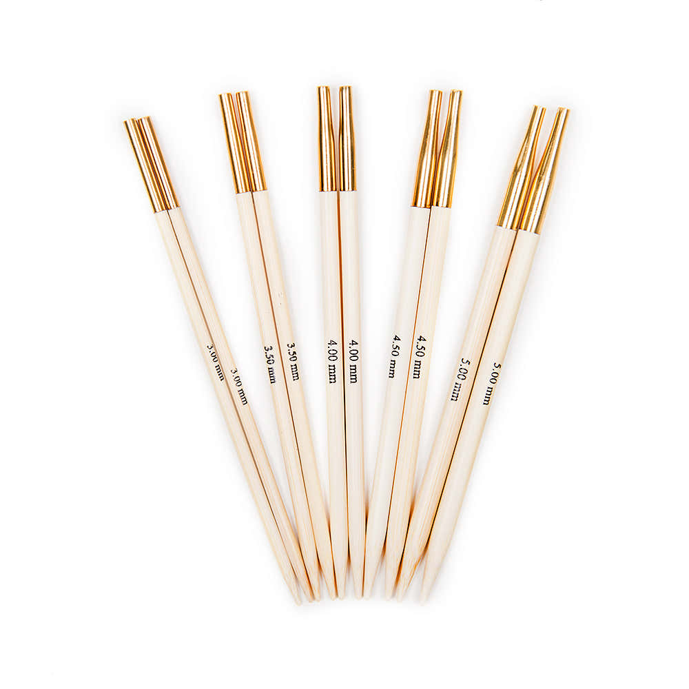 KnitPro Bamboo Interchangeable Needle Tips (Starter Set of 5 Sizes)