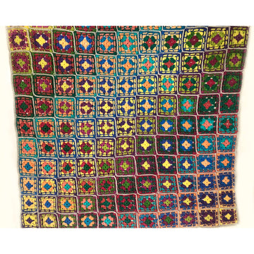 Wonderland Yarns Holographic Granny Square Blanket Crochet