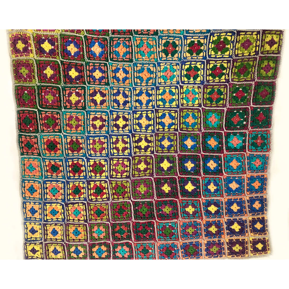 Wonderland Yarns Holographic Granny Square Blanket Crochet