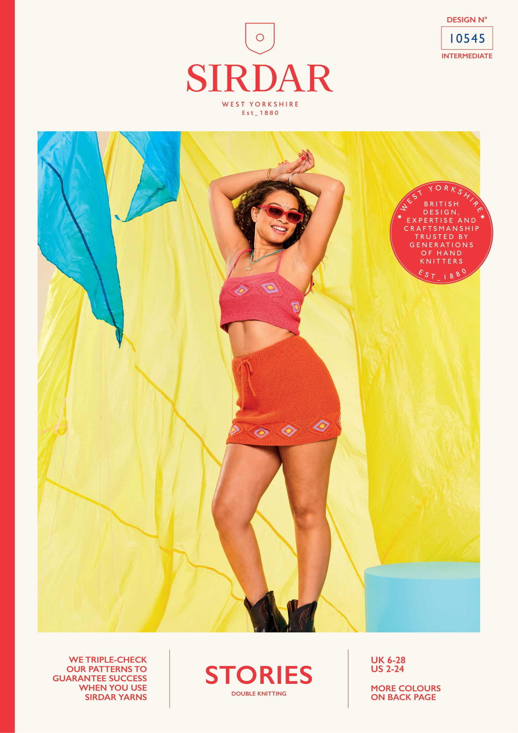 Sirdar Classic Line Up Crop & Mini Skirt Knitting Pattern