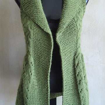 #111 Long Lace Shawl-Collared Vest